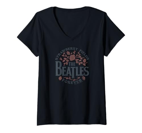 Damen The Beatles Strawberry Fields Forever-Design T-Shirt mit V-Ausschnitt von The Beatles