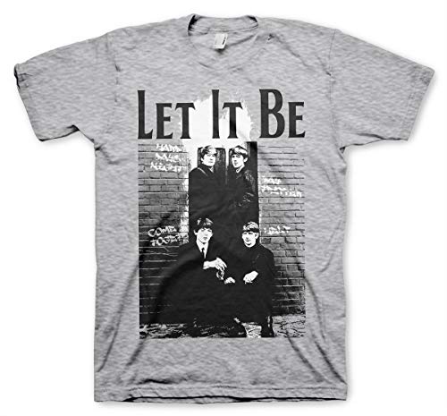 Offizielles Lizenzprodukt Beatles - Let It Be Herren T-Shirt (H.Grau), Large von The Beatles