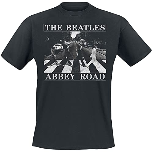 The Beatles Abbey Road Distressed Männer T-Shirt schwarz L 100% Baumwolle Band-Merch, Bands von The Beatles