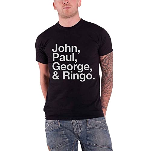 The Beatles John, Paul, George & Ringo offiziell Herren Nue Schwarz T Shirt, Schwarz (Black), XL von The Beatles