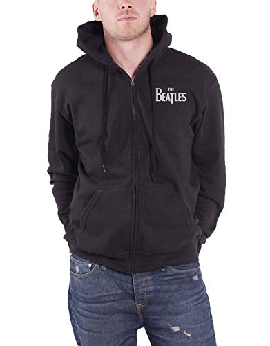 The Beatles Kapuzenpullover Drop T Band Logo Nue offiziell Herren Schwarz Zipped XXXL von The Beatles