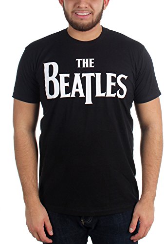 The Beatles - Männer Solide Logo T-Shirt, X-Large, Black von The Beatles