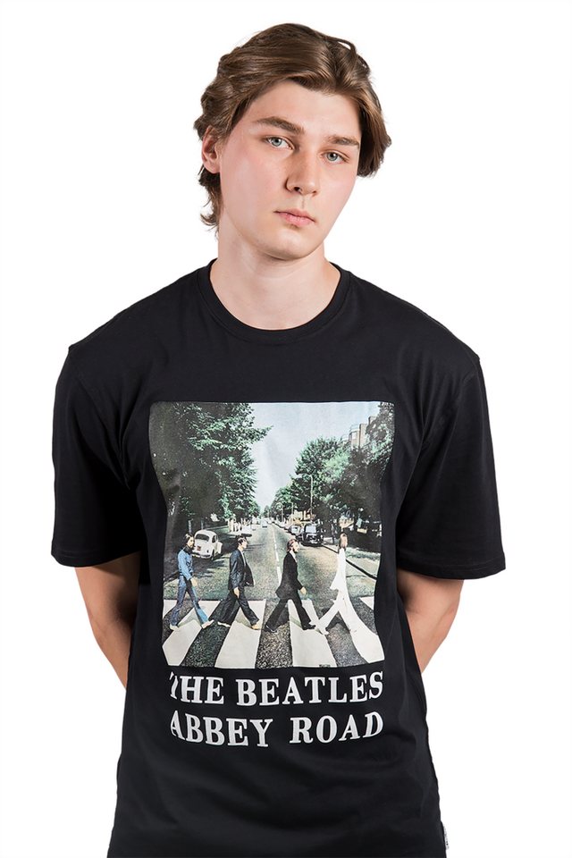 The Beatles T-Shirt "Abbey Road, black"/GOTS (Stück, 1-tlg., Stück) mit Frontprint von The Beatles
