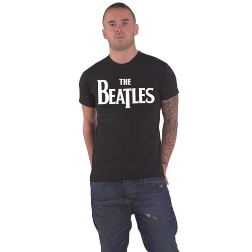 The Beatles T Shirt Classic Drop T Band Logo offiziell Herren Nue Schwarz XXL von The Beatles