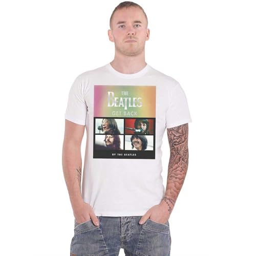The Beatles T Shirt Get Back Album Faces Gradient Nue offiziell Herren Weiß L von The Beatles