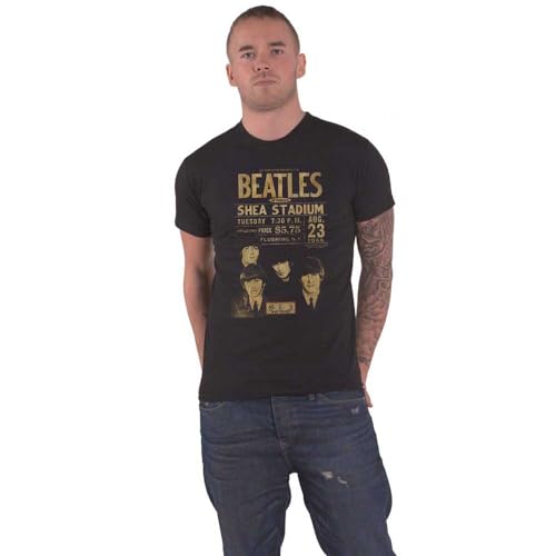 The Beatles T Shirt Live Shea Stadium 1966 Poster Nue offiziell Eco Herren von The Beatles