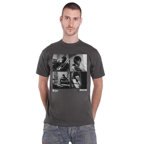 The Beatles T Shirt Revolver Studio Shots Band Logo offiziell Herren Charcoal S von The Beatles
