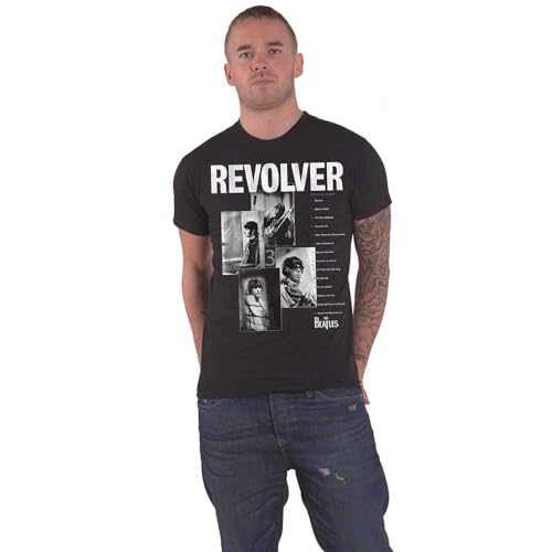 The Beatles T Shirt Revolver Tracklist Band Logo Nue offiziell Herren Schwarz L von The Beatles