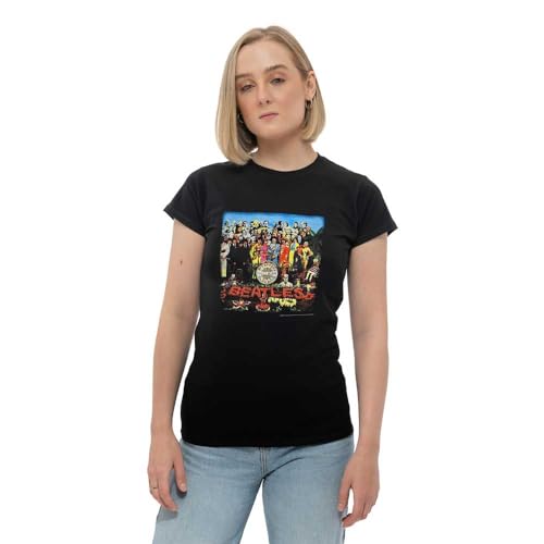 The Beatles T Shirt SGT Pepper Album Cover offiziell Damen Nue Schwarz Skinny M von The Beatles