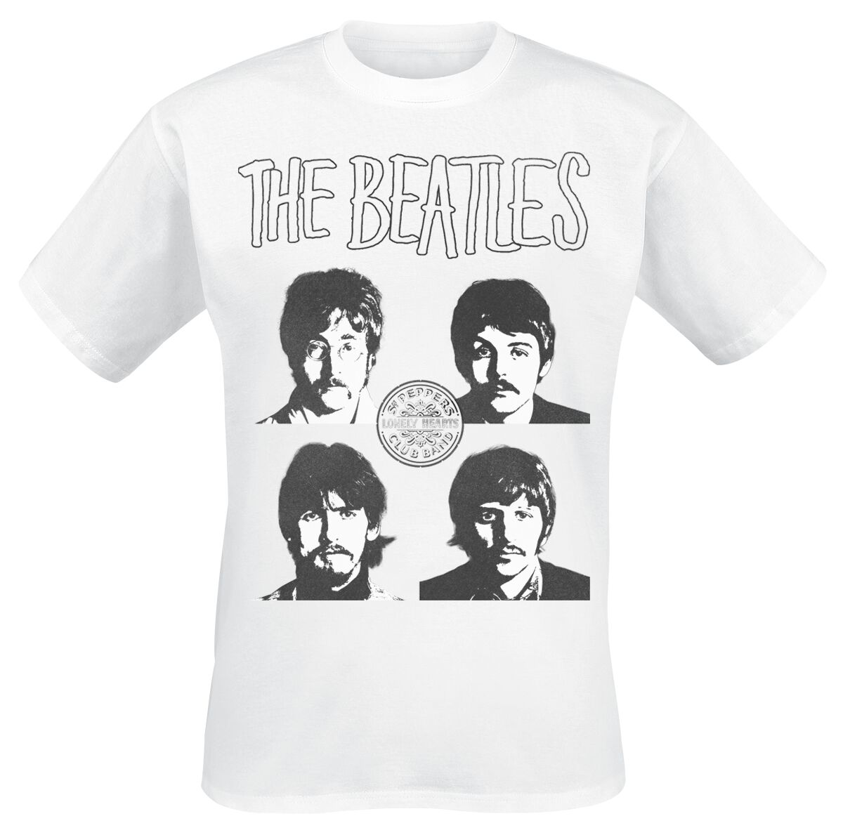 The Beatles T-Shirt - Sgt. Peppers Portrais - S bis 3XL - für Männer - Größe L - weiß  - Lizenziertes Merchandise! von The Beatles