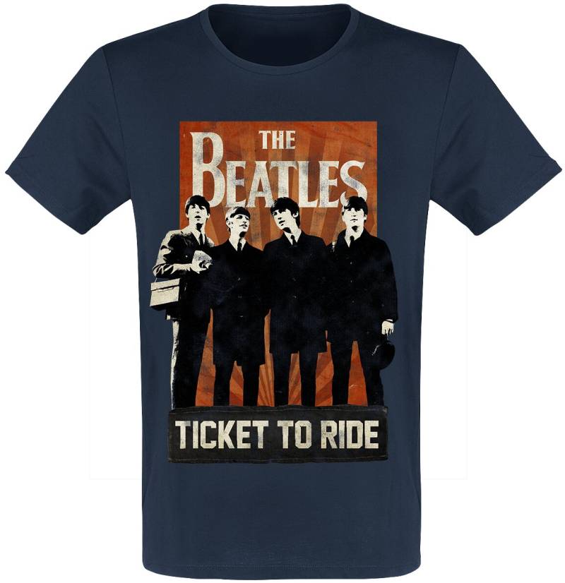 The Beatles T-Shirt - Ticket To Ride - S bis XXL - für Männer - Größe XL - navy  - Lizenziertes Merchandise! von The Beatles