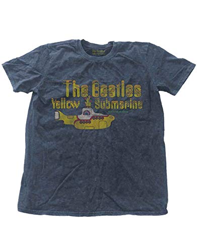 The Beatles T Shirt Yellow Submarine Band Logo offiziell Herren Nue Blau Snow XL von The Beatles