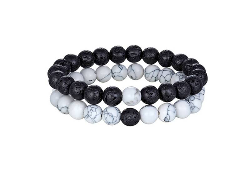 The Beauty House Armband Lavastein Naturstein Armband mit schwarzen Lava Perlen Energiearmband von The Beauty House