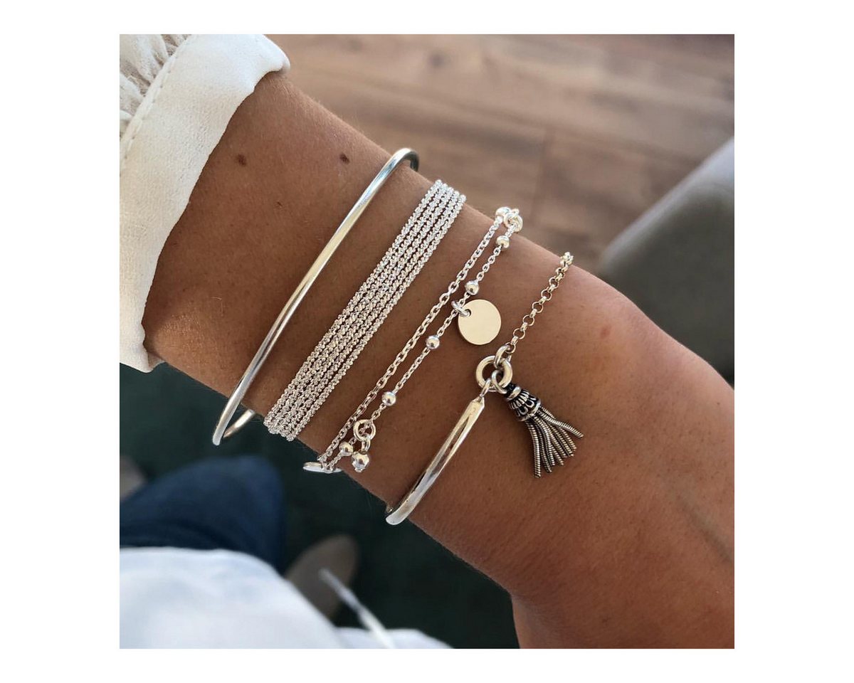 The Beauty House Armband Set Elegante silberfarbige Armbände für Damen – Modern & Vielseitig von The Beauty House