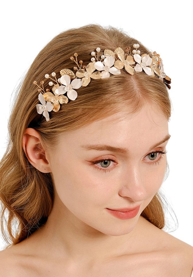 The Beauty House Diadem Brauthaarschmuck Haarkamm Hochzeit Brautschmuck Brauthaarkamm, aus Metall mit Perlen von The Beauty House