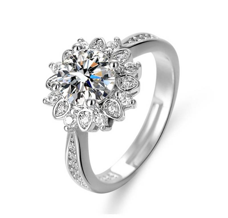 The Beauty House Verlobungsring silberfarbiger Ring für Frauen, mit 3A Zirkonia für jede Passform und Größe von The Beauty House