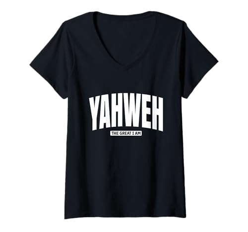 Damen Judentum und Christentum. Faith Believe, Yahweh T-Shirt mit V-Ausschnitt von The Believer Corner