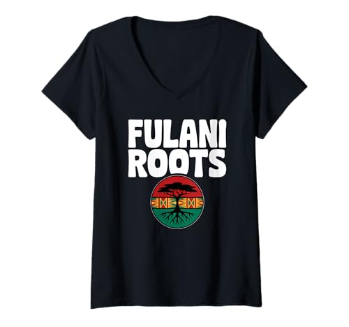 Damen Fulani Roots African Pride Diaspora DNA Afrika Ancestry T-Shirt mit V-Ausschnitt Damen Fulani Roots African Pride Diaspora DNA Afrika Ancestry T-Shirt mit V-Ausschnitt von The Best Africa Designs
