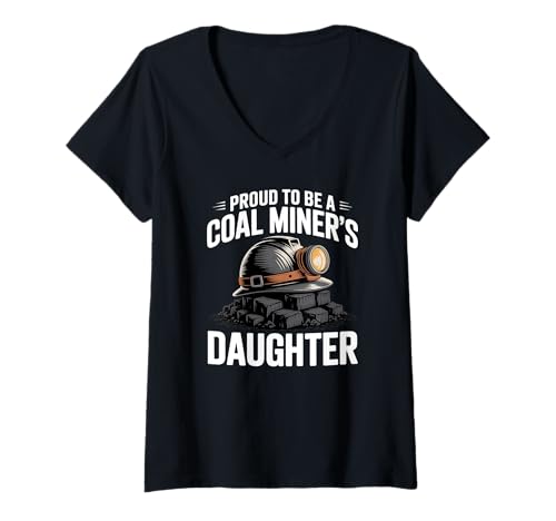 Damen Stolz darauf, eine Tochter eines Bergarbeiters zu Sein, Coal Mining Pride T-Shirt mit V-Ausschnitt Damen Stolz darauf, eine Tochter eines Bergarbeiters zu Sein, Coal Mining Pride T-Shirt mit V-Ausschnitt von The Best Coal Miner Designs
