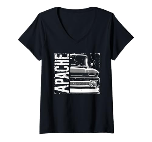 Damen C10 Apache 1960–1966 Truck C10 Apache Classic Old Truck T-Shirt mit V-Ausschnitt Damen C10 Apache 1960–1966 Truck C10 Apache Classic Old Truck T-Shirt mit V-Ausschnitt von The Best First Gen 1960-1966 C10 Truck Apparel