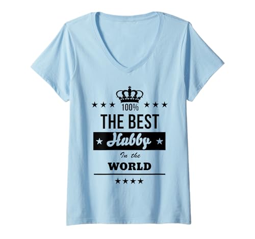 Damen The Best Hubby In The World Wedding Anniversary Best Husband T-Shirt mit V-Ausschnitt Damen The Best Hubby In The World Wedding Anniversary Best Husband T-Shirt mit V-Ausschnitt von The Best Hubby In The World by GitGraf