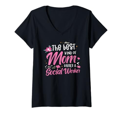 Damen Die Beste Art von Mama Sozialarbeiterin Soziale Arbeit Soziale Arbeit T-Shirt mit V-Ausschnitt von The Best Kind Of Mom