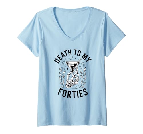 Damen Geschenk zum 50. Geburtstag – Death to My Forties T-Shirt mit V-Ausschnitt Damen Geschenk zum 50. Geburtstag – Death to My Forties T-Shirt mit V-Ausschnitt von The Best Merch