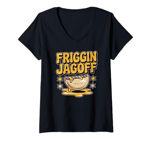 Damen Friggin Jagoff Yinzer Pittsburgh Pennsylvania Pride Pierogi T-Shirt mit V-Ausschnitt Damen Friggin Jagoff Yinzer Pittsburgh Pennsylvania Pride Pierogi T-Shirt mit V-Ausschnitt von The Best Pittsburgh Designs
