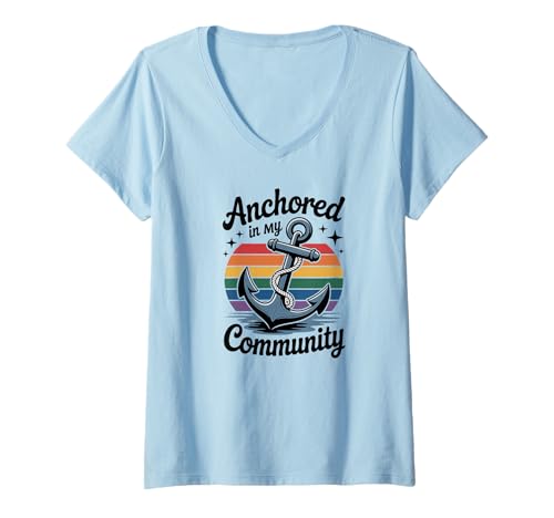 Damen In meiner Community verankert - LGBTQIA+ Pride Design T-Shirt mit V-Ausschnitt Damen In meiner Community verankert - LGBTQIA+ Pride Design T-Shirt mit V-Ausschnitt von The Best Pride Merch