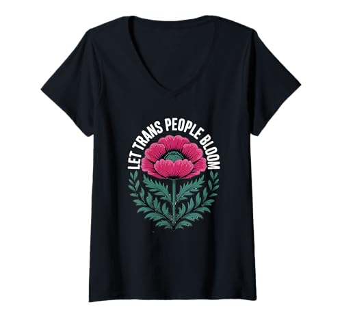 Damen Lass Transmenschen blühen - LGBT Wild Flower T-Shirt mit V-Ausschnitt Damen Lass Transmenschen blühen - LGBT Wild Flower T-Shirt mit V-Ausschnitt von The Best Pride Merch