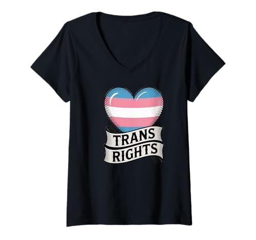 Damen Tattoo Herz Transgender Pride Colors - LGBTQ+ Pride Ally T-Shirt mit V-Ausschnitt Damen Tattoo Herz Transgender Pride Colors - LGBTQ+ Pride Ally T-Shirt mit V-Ausschnitt von The Best Pride Merch