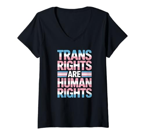 Damen Transgender-Rechte sind Menschenrechte - LGBT Trans Pride T-Shirt mit V-Ausschnitt Damen Transgender-Rechte sind Menschenrechte - LGBT Trans Pride T-Shirt mit V-Ausschnitt von The Best Pride Merch