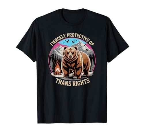 Fiercely Protective of Trans Rights – Mama Papa Ally Bear T-Shirt von The Best Pride Merch