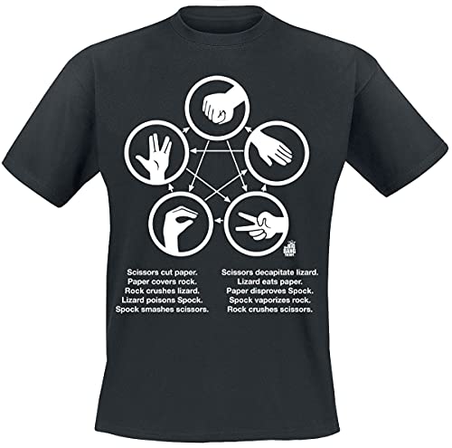 The Big Bang Theory Rock Paper Scissors Lizard Spock Männer T-Shirt schwarz L von The Big Bang Theory