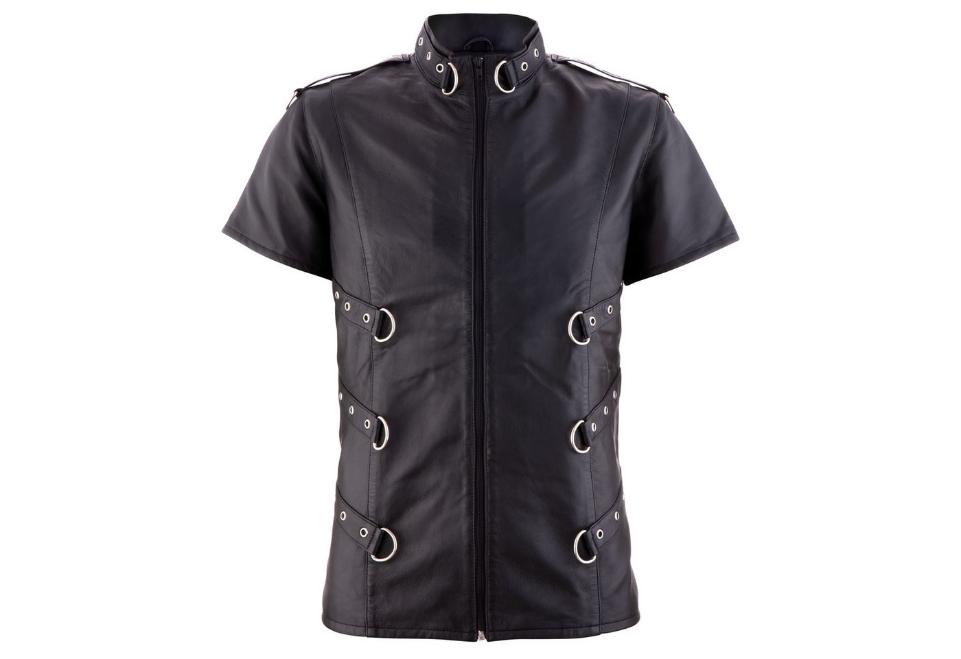 The Black Rose Hemdjacke The Black Rose - Lederhemd "Sinan" - Schwarz 3XL veganes Leder von The Black Rose