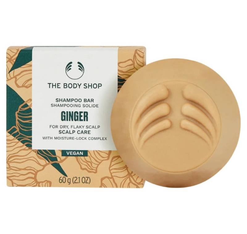 The Body Shop Haarpflege-Set Festes Shampoo für trockene Kopfhaut Ingwer (Shampoo Bar) 60 g von The Body Shop