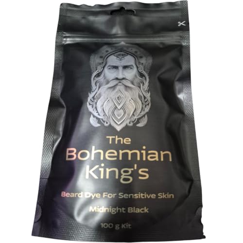 The Bohemian King's Bartfärbemittel für Männer – Mitternachtsschwarz | PPD- & Ammoniakfrei | Natürliche Bartfarbe für empfindliche Haut | Pflanzlich & Chemiefrei The Bohemian King's Bartfärbemittel für Männer – Mitternachtsschwarz | PPD- & Ammoniakfrei | Natürliche Bartfarbe für empfindliche Haut | Pflanzlich & Chemiefrei von The Bohemian King's