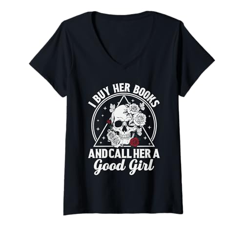 Damen Ich kaufe ihre Bücher und nenne sie EIN gutes Mädchen | Book Lover Boyfriend T-Shirt mit V-Ausschnitt Damen Ich kaufe ihre Bücher und nenne sie EIN gutes Mädchen | Book Lover Boyfriend T-Shirt mit V-Ausschnitt von The Bookish Nook