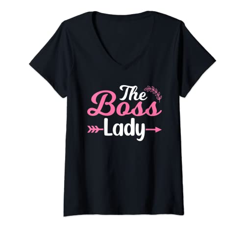 Damen Die Boss-Lady T-Shirt mit V-Ausschnitt von The Boss Lady Women Woman Supervisor Gift Cute