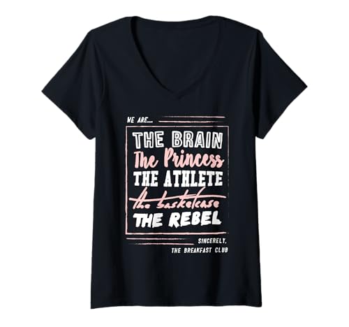 Damen Breakfast Club We Are... Club Roster T-Shirt mit V-Ausschnitt Damen Breakfast Club We Are... Club Roster T-Shirt mit V-Ausschnitt von The Breakfast Club