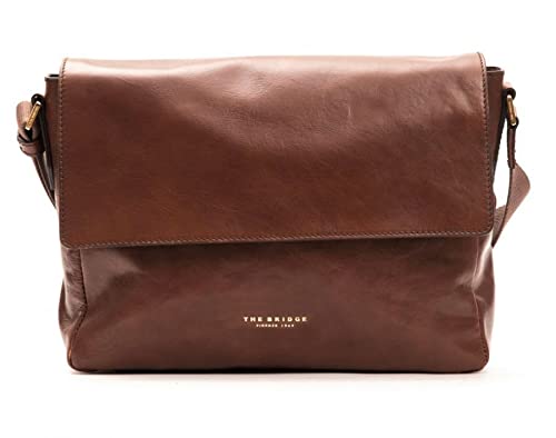The Bridge Messenger mit Klappe Schultertasche Verstellbarer Schultergurt Männer 35x28x9 cm braun 45406301 von The Bridge