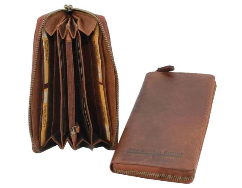 The British Brand - The British Brand Damenbörse mit RV echt Rindleder cognac Braun von The British Brand