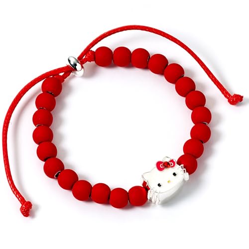 The Carat Shop Hello Kitty Perlenarmband mit Hello Kitty Charm, Rot von The Carat Shop