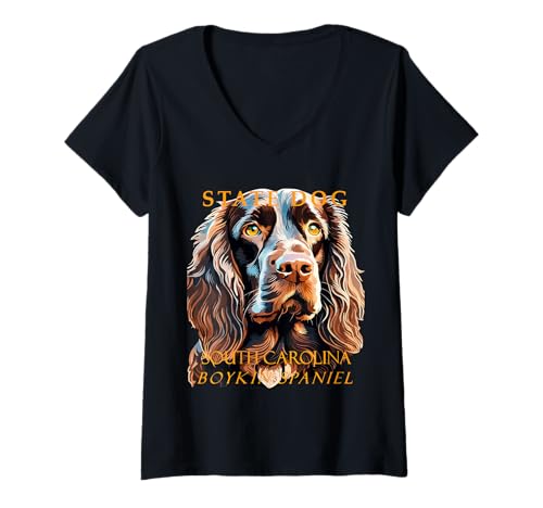 Damen Der Carolinas Territory Dog Der Boykin Spaniel T-Shirt mit V-Ausschnitt von The Carolinas Territory Symbols Gifts Tees taiche