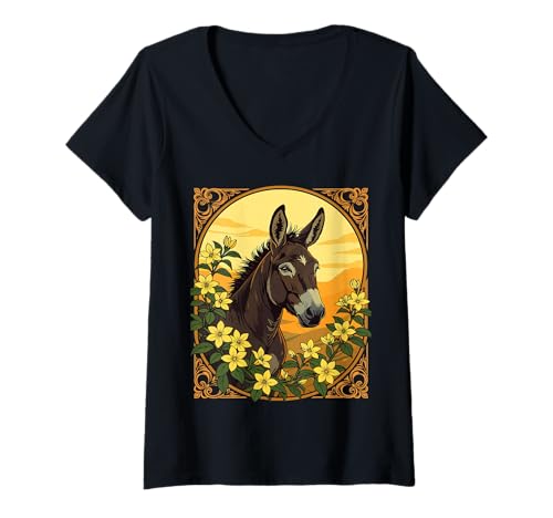 Damen Mule umgeben von gelben Jasminblüten T-Shirt mit V-Ausschnitt Damen Mule umgeben von gelben Jasminblüten T-Shirt mit V-Ausschnitt von The Carolinas Territory Symbols Gifts Tees taiche