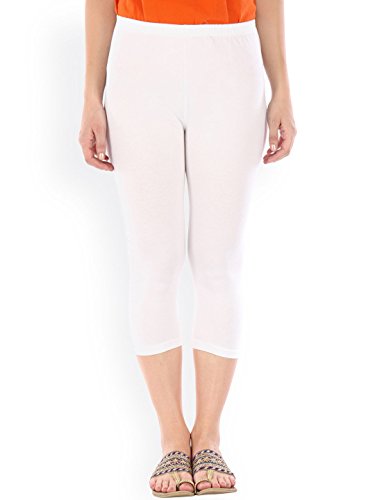 The Celebrity Fashion Cropped Leggings für Damen 3/4 Länge Capri Hose Übergröße Classic 3/4 Hose Gr. 38-40, Cremefarben. von The Celebrity Fashion