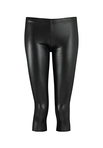 The Celebrity Fashion Cropped Leggings für Damen 3/4 Länge Capri Hose Übergröße Classic 3/4 Hose Gr. 38-40, Wet-Look – PVC Sport Workout sportliche Übungen. von The Celebrity Fashion