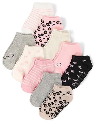 The Children's Place Knöchelsocken für Babys, Mädchen und Kleinkinder, Sortimentspackung, Critter 10er-Pack, 4-7 Jahre von The Children's Place