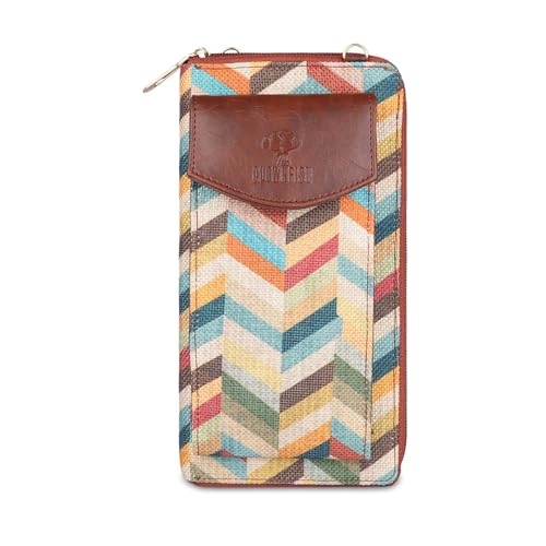 THE CLOWNFISH Damen-Geldbörse mit Handyfach vorne, Fashionista Multicolor Wave Design, Lässig THE CLOWNFISH Damen-Geldbörse mit Handyfach vorne, Fashionista Multicolor Wave Design, Lässig von The Clownfish