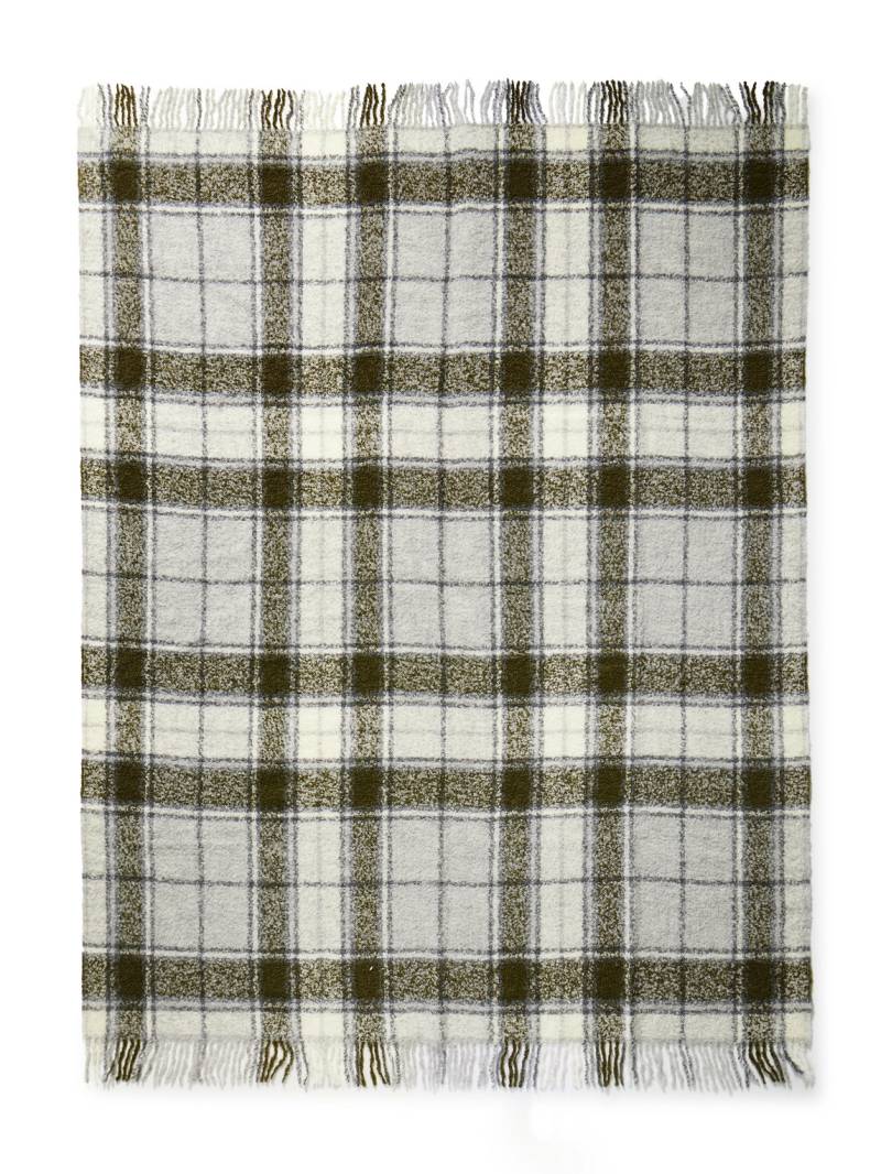 The Conran Shop - Fringed Checked Alpaca-Blend Bouclé Throw - Men - Green The Conran Shop - Fringed Checked Alpaca-Blend Bouclé Throw - Men - Green von The Conran Shop